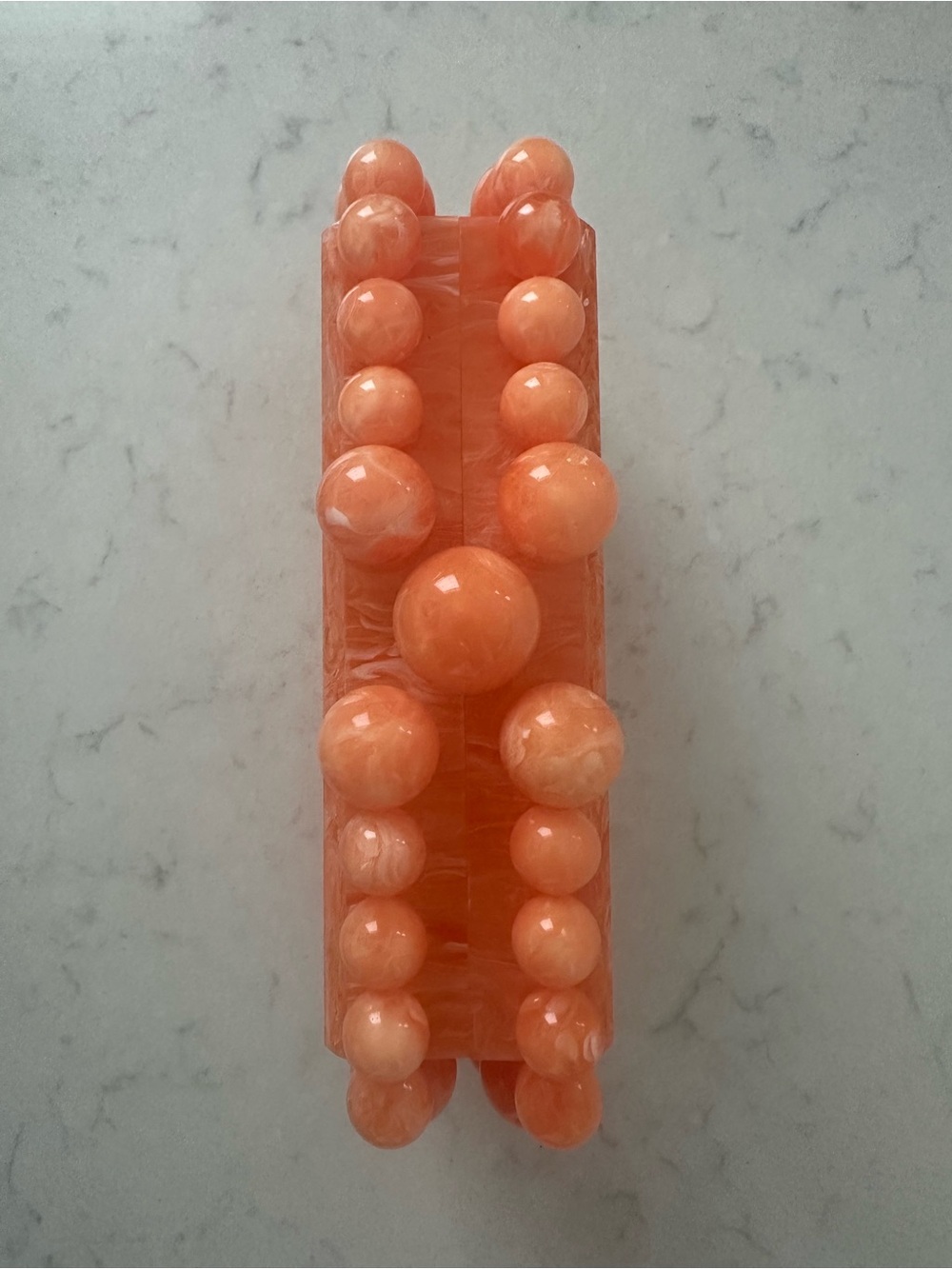 Cult Gaia Marbled Resin Bead Clutch in Papaya - Picture 9 of 11